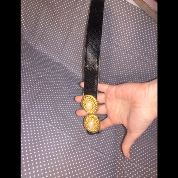 Vintage Snake Embossed Leather Belt w Clasp - Picture 2 of 8